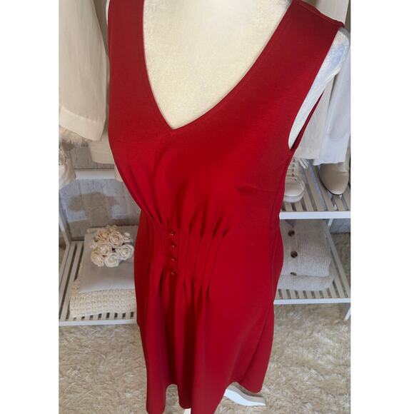 Grace Karin Women's Size S Red Gathered Front Tie Back Dress #0543 - Picture 2 of 11